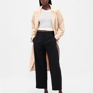 GAP Black High Rise Twill Straight Ankle Pants